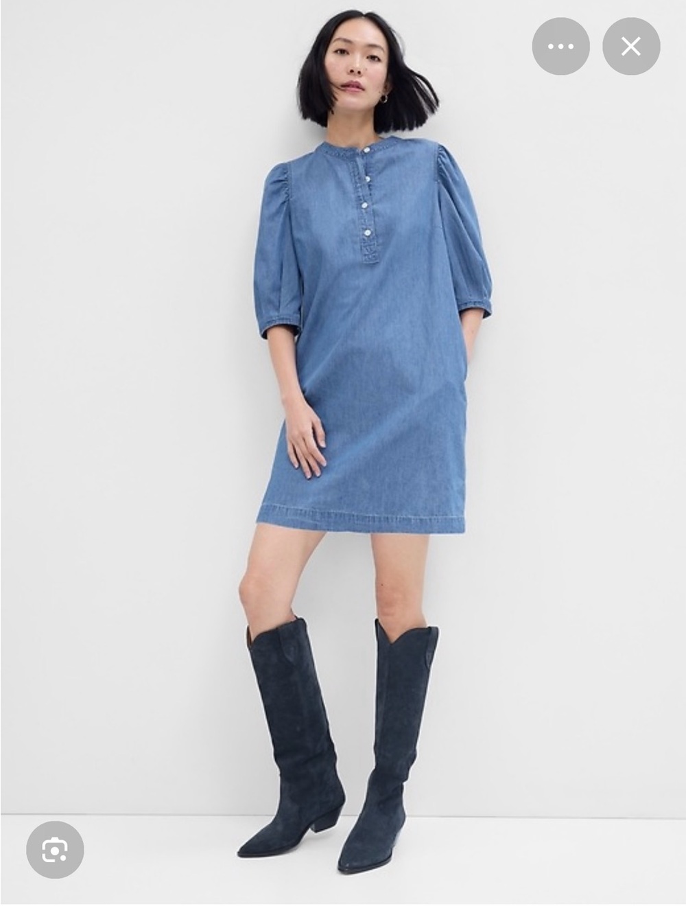 GAP Light Blue Chambray Mini Dress